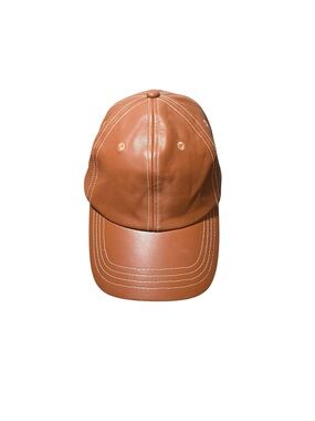 NWOT STAUD Brown Vegan Leather Baseball Cap Sz-OS